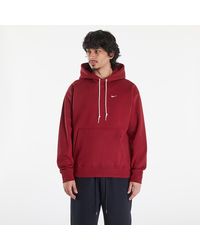 Nike - Solo swoosh fleece pullover hoodie team red/ white - Lyst