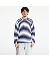 COMME DES GARÇONS PLAY - T-Shirt Stripe Emblem X Metalstone Long Sleeve Tee - Lyst