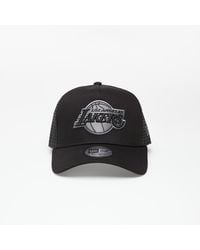 KTZ - Cap 9Forty Af Trucker Nba Bob Team Logo Los Angeles Lakers Black/ Black - Lyst