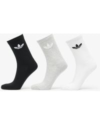 adidas Originals - Adidas Trefoil Cushion Crew Sock 3-pack / Medium Grey Heather/ Black - Lyst