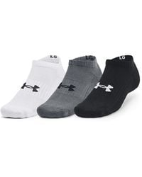 Under Armour - Core No Show 3-pack Socks Black/ White/ Grey - Lyst