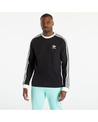 adidas - Black Classics 3 Stripes Long Sleeve T Shirt - Lyst