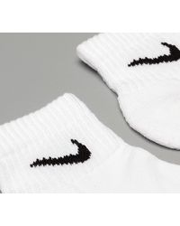Nike 3 Pack Everyday Cush Ankle Socks White/ Black - Weiß