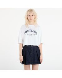 Calvin Klein - T-Shirt Jeans Ss Cropped Boxy Heri Tee - Lyst