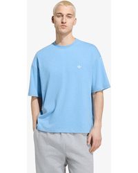 adidas Originals - T-Shirt Adidas Trefoil Essentials Melange Loose Cropped Tee - Lyst