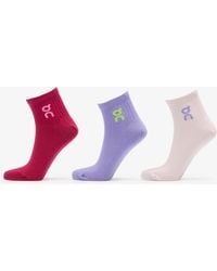 On Shoes - Logo sock mid 3-pack orchid/ comet m - Lyst