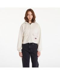 Tommy Hilfiger - Sweatshirt Tommy Jeans W Rlx Crop Fabric Mix Hoodie - Lyst