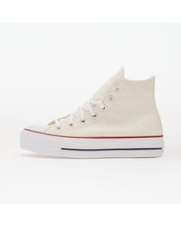 Converse - Baskets chuck taylor all star lift platform celestial hi vintage white/ red/ navy eur 39.5 - Lyst