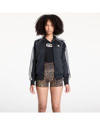 adidas Originals - Veste adidas sst adicolor satin track top black/ white l - Lyst