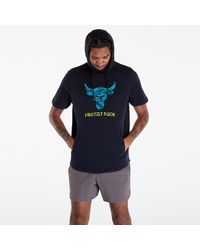 Under Armour - Project Rock Payoff Short Sleeve Terry Hoodie / Coastal Teal - Lyst