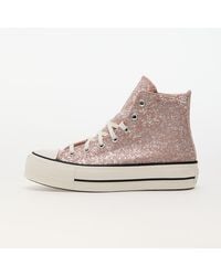 Converse - Baskets chuck taylor all star lift platform glitter dusty cinder/ egret/ black eur 41.5 - Lyst