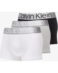 Calvin Klein - Steel Cotton Trunk 3-pack Black/ White/ Grey Heather - Lyst