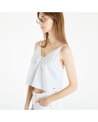 Tommy Hilfiger - Poplin strappy top shimmering blue - Lyst