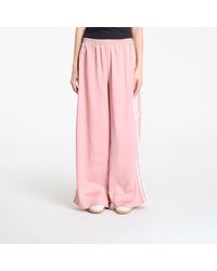 adidas Originals - Pants Satin Wide Leg Tracksuit Bottoms Ruffle 3-Stripes Wonder Mauve/ Cream - Lyst