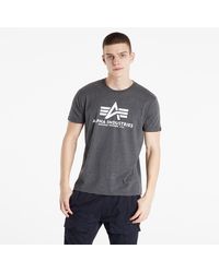 Alpha Industries - Alpha Industries Basic Tee Charchoal Heather/ White - Lyst