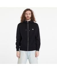 Fred Perry - Felpa Hooded Zip Through Sweatshirt - Lyst