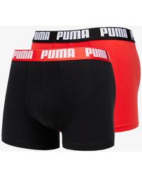 PUMA - 2 Pack Basic Boxers Red/ Black L - Lyst