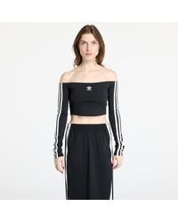 adidas Originals - Adicolor Off-Shoulder Long Sleeve Top - Lyst