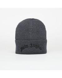 Palm Angels - Mütze Curved Logo Beanie Anthracite - Lyst