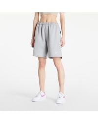 Nike NRG Solo Swoosh Fleece Shorts Dark Grey Heather/ White - Grigio
