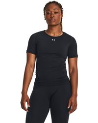 Under Armour - Damesshirt Train Seamless Met Korte Mouwen Zwart Wit - Lyst