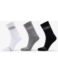 FTSHP - Basic Crew Socks 3-pack Black/ White/ Grey 43-46 - Lyst
