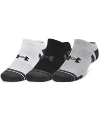 Under Armour - Performance Tech Uniseks No Show Sokken – 3 Paar Mod Grijs Wit Jet Grijs - Lyst