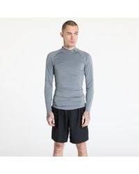 Nike - T-shirt pro dri-fit fitness mock-neck long-sleeve top smoke grey/ black m - Lyst