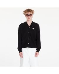 COMME DES GARÇONS PLAY - Sweater V-Neck Emblem Knit Cardigan - Lyst