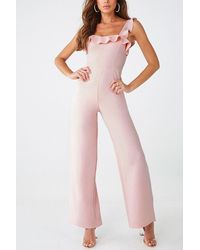Missguided Ruffled Jumpsuit At , Pink