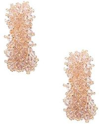 Forever 21 Sophisticated Clip On Earrings In White Lyst Forever 21 Beaded Half Hoop Earrings Lyst