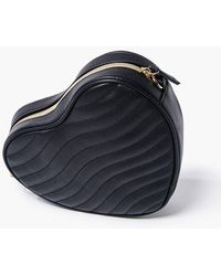 Forever 21 Women Quilted Heart-shaped Crossbody Bag - Black