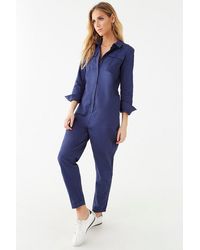 Forever 21 Daisy Street Coverall Jumpsuit , Navy - Blue