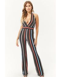 Forever 21 Tuta lunga a righe - Nero