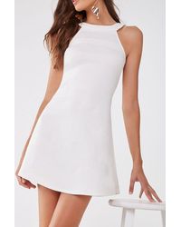 Forever 21 Textured Sleeveless Mini Dress , White
