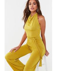 Missguided Halter Jumpsuit At , Yellow