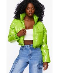 womens patent puffer jacket