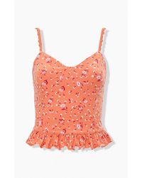 forever 21 ruched ditsy floral cami