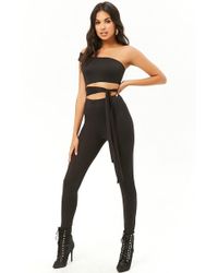 Forever 21 One-shoulder Jumpsuit , Black