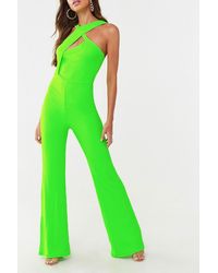 Missguided Crisscross Strap Jumpsuit At , Lime - Green