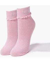 Forever 21 Rhinestone Hello Kitty Crew Socks - Pink