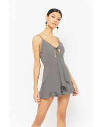 Forever 21 Combishort en mousseline - Gris