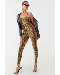 Forever 21 Leopard Cami Jumpsuit , Brown/black