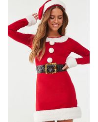 Forever 21 Santa Elf Sweater Dress , Red/cream