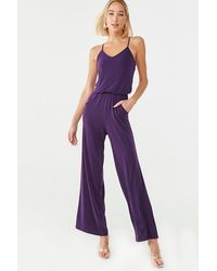 Forever 21 Wide-leg Cami Jumpsuit , Plum - Purple