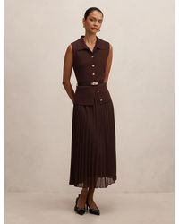 Forever New - Chelsea Petite Pleat Mixed Midi Dress - Lyst