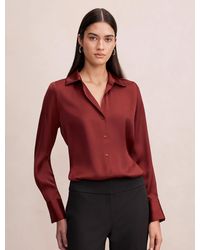 Forever New - Harvey Notched Neck Satin Shirt - Lyst
