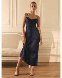 Forever New - Ruby Tie Back Satin Maxi Dress - Lyst