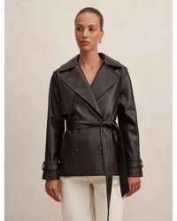 Forever New - Payton Short Faux Leather Trench Coat - Lyst