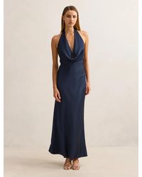Forever New - Becca Cowl Halter Satin Gown - Lyst